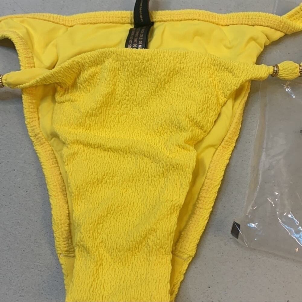 VIX Firenze Beaded Bikini Bottom Yellow XS - Picture 10 of 13